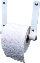 Leren Toiletrolhouder - Wit - 100% Volnerfleer Toiletrolhouders - WC rolhouder hangend