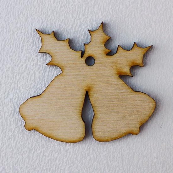 Houten kerst hangers set van 8