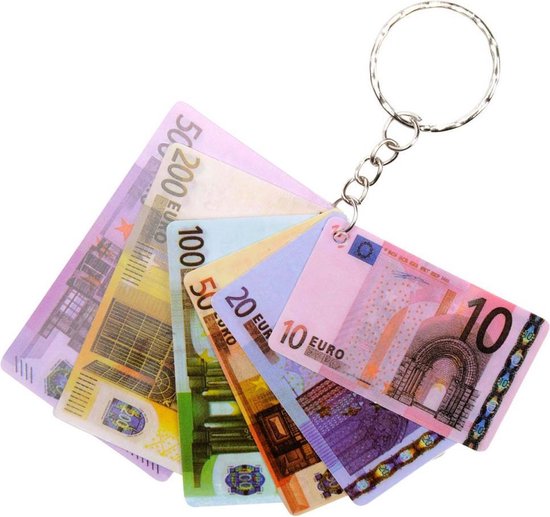 Sleutelhanger - Eurobiljetten - 12 stuks