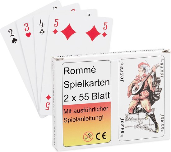 achtergrond hervorming ik klaag relaxdays rummy kaartspel - bridge - 2 x 55 kaarten - poker - skaat -  speelkaarten | Games | bol.com