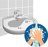 Na Plassen Handen Wassen - Was je handen sticker - Wasbaksticker - Handen wassen na plassen - Handen wassen sticker in wasbak - 2 Stickers
