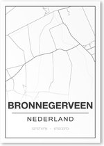 Poster/plattegrond BRONNEGERVEEN - 30x40cm