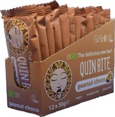 Quin Bite Raw Bar Peanut Choco - 100% Bio Vegan Glutenvrij - 12x30gr.