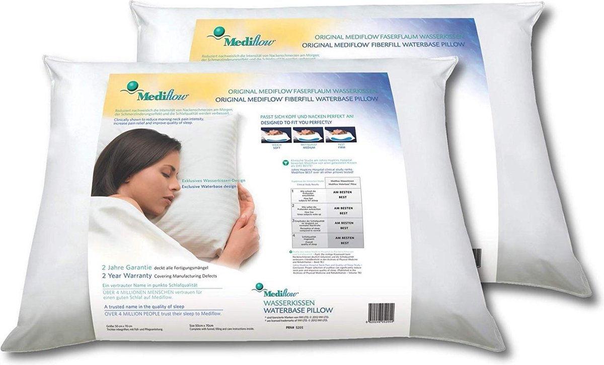 Mediflow 5205 het origineel waterkussen, dubbele voordeelpak, 50 x 70 cm