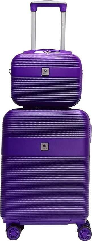 Benzi Lages Set van Handbagage Koffer + Beautycase - Paars | bol.com