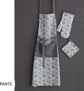 Keukenschort Pante - 3 delige set - Keukenshort + Pannenlap + Ovenhandschoen - 100% Katoen