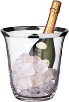 Champagnekoeler Wijnkoeler van kristalglas met platinarand