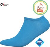 Sokken heren | 3 Paar lage Sokken heren blauw | Sneakersokken naadloze sokken | Anti-bacterieel door Zwitserse Sanitized® | Maat 43-46
