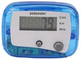 Stappenteller - Mini - Afstandsmeter - Calorie Verbrandings Meter - LCD - Blauw Doorzichtig