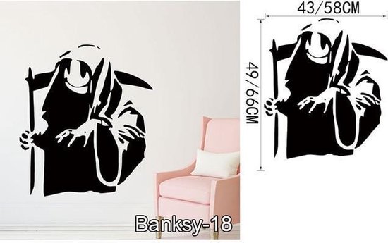3D Sticker Decoratie BANKSY WALL STICKER Home Decor Street Art Vinyl ...