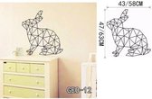 3D Sticker Decoratie Geometrische dieren Vinyl muurstickers Home Decor voor wanddecoratie Een verscheidenheid aan kleuren om uit te kiezen Kinder muurstickers - GEO12 / Small