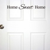 3D Sticker Decoratie Home Sweet Home Quote Muurstickers Vinyl Deursticker Verwijderbare Woondecoratie Engelse woorden voor voordeur Art muursticker - Black / 59cm X 8cm