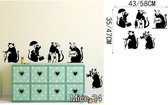 3D Sticker Decoratie Grappig Muisgat Muurstickers Creatief Ratgat en Auto's Cartoon Muurstickers Slaapkamer Woonkamer Muizen Muuroverdrukplaatjes - Mice24 / Small