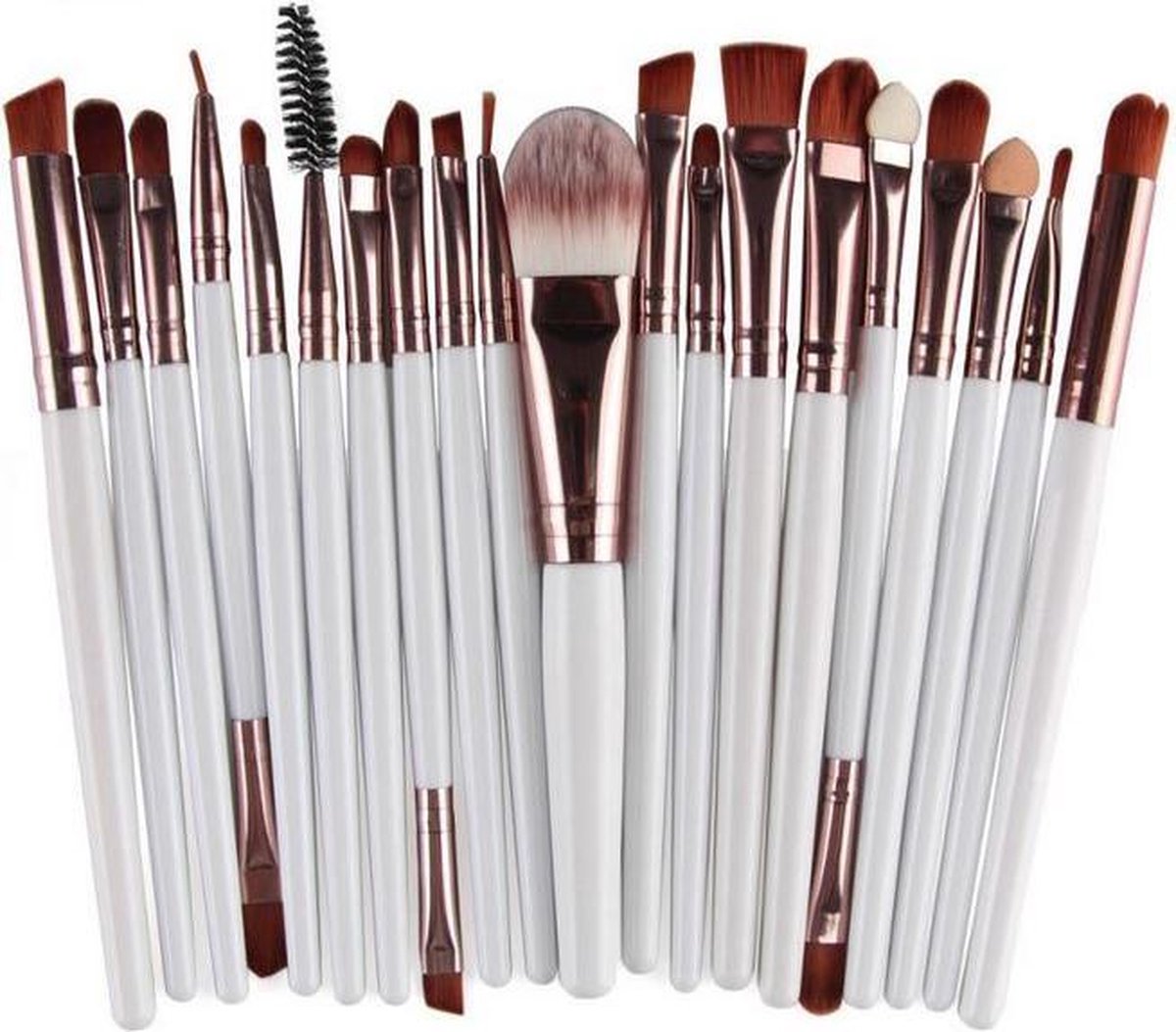 Evvie 20delige makeup kwasten set rosé zilver