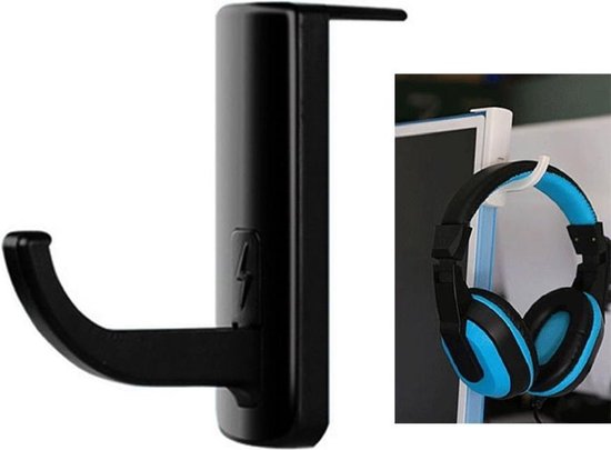 Universeel hoofdtelefoon Hanger PC Monitor Desk Headset Stand houder haak  (ZWART) | bol.com