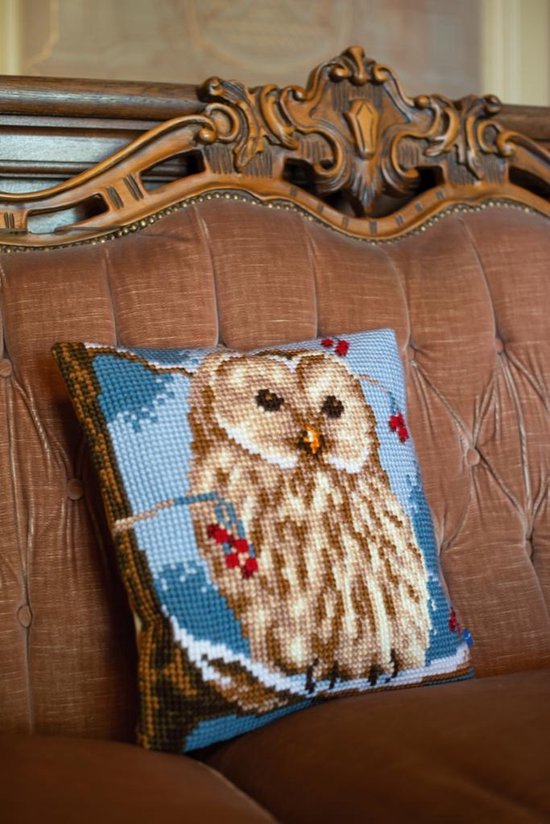 Trimits Halve steek kussen kit, geschilderde bloem, 40 x 40 cm (15,75 x 15,75 inch