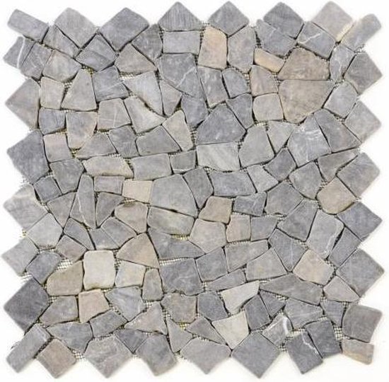 methaan Bijwerken beklimmen Stenen tegel - marmer - natuursteen - 9 stuks – Mosaico – Mozaiek-(interlock)50  x 50... | bol.com