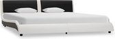 Bedframe Zwart Wit 180x200 cm Kunstleer (Incl LW Anti kras Vilt) - Bed frame met lattenbodem - Tweepersoonsbed Eenpersoonsbed