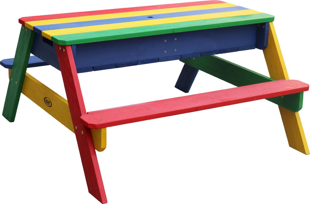 AXI Nick Zand & Water Picknicktafel in Regenboog kleuren - Verstelbare Parasol - FSC hout - Picknick tafel voor kinderen van hout — afbeelding 2