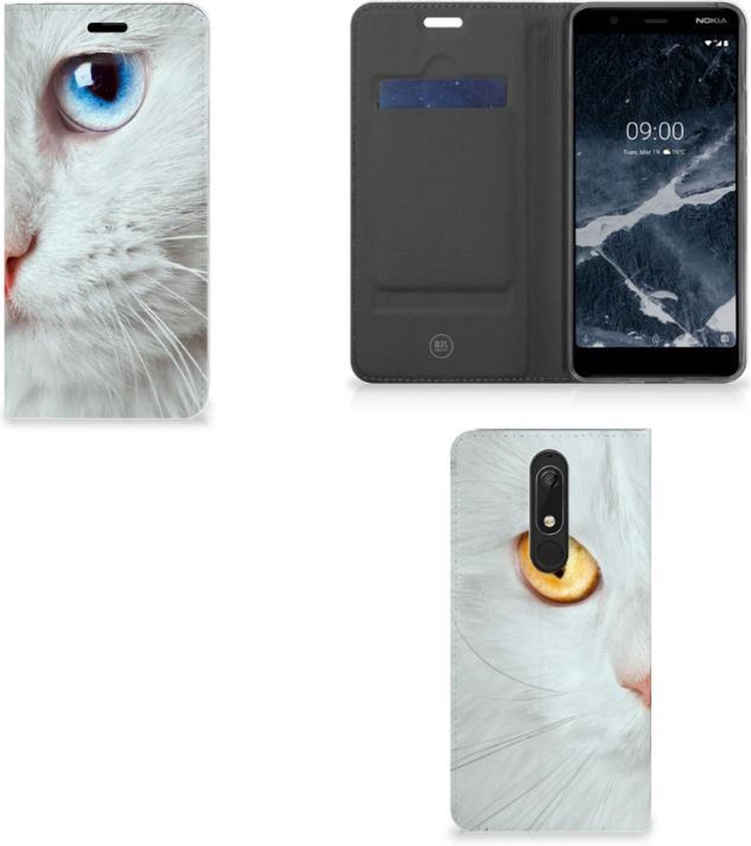 Nokia 5.1 (2018) Hoesje maken Witte Kat