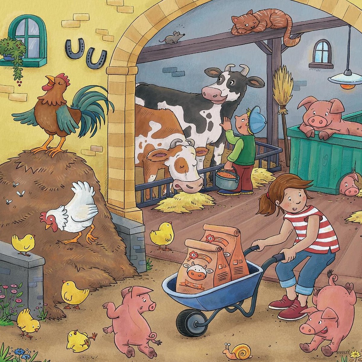 Ravensburger puzzel Boerderij - 3x49 stukjes - kinderpuzzel — afbeelding 5