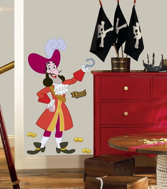Disney Jake And The Neverland Pirates Captain Hook Peel And Stick Giant Wall Decals muursticker kapitein haak