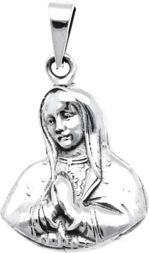 Zilveren Vrouw biddend kettinghanger