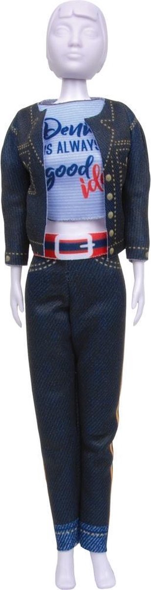 Dress Your Doll - Making Couture Outfit kit Kitty Denim - Voor pop van 29cm - PN-0183231
