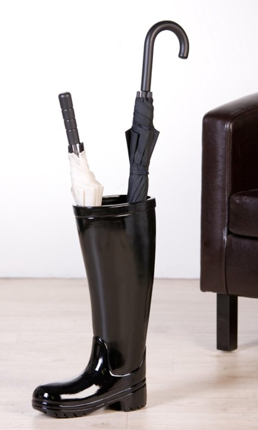 Paraplubak Laars zwart gemaakt van keramiek Paraplustandaard  Paraplumand | Wandelstok Houder | Paraplu Bak