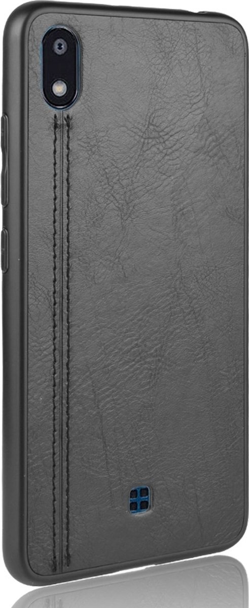 Mobigear Hoesje geschikt voor LG K20 (2019) Telefoonhoesje | Mobigear Stitch Backcover | K20 (2019) Case | Back Cover - Zwart