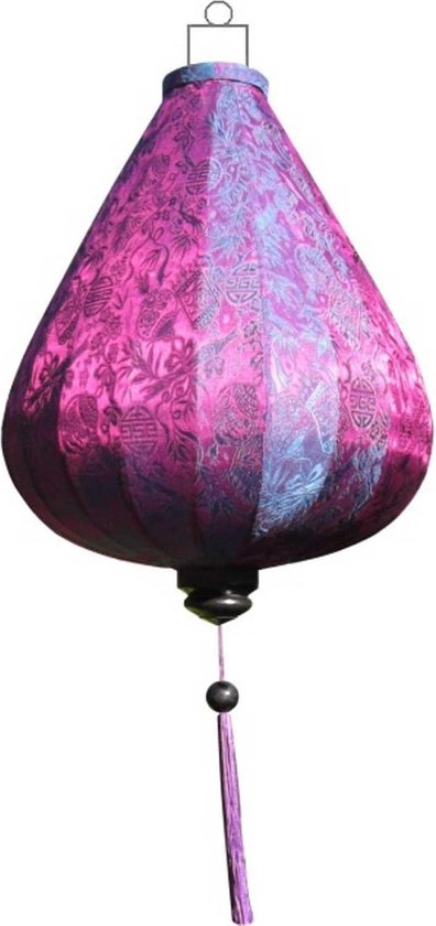 Paarse zijden lampion lamp - DR-PA-62-S | bol.com