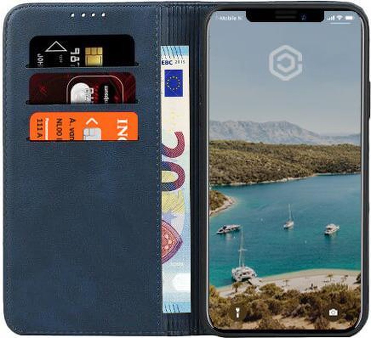 Casecentive Leren Wallet case - Portemonnee hoes - iPhone 11 Pro Blauw
