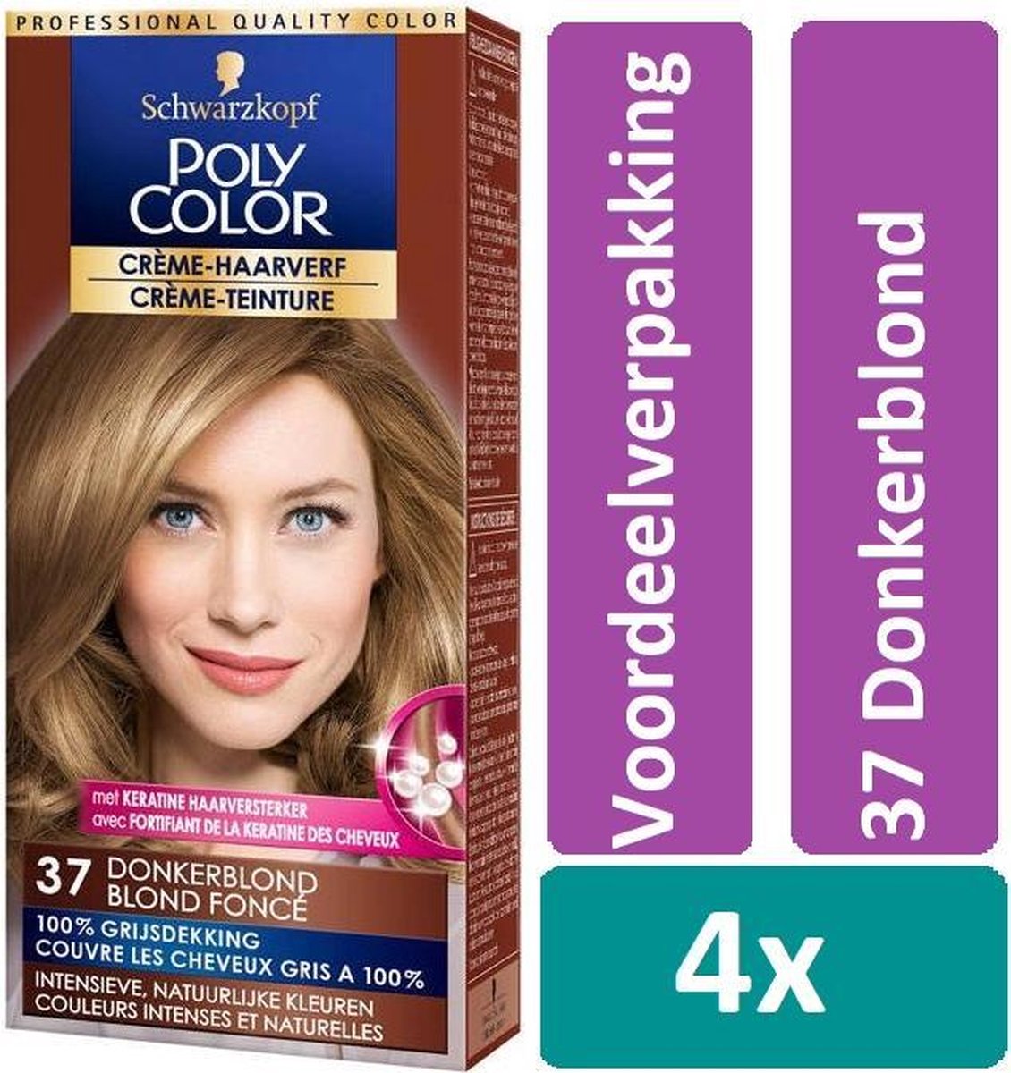Poly Color Haarverf - 37 Donkerblond - 4 stuks - Voordeelverpakking |  bol.com