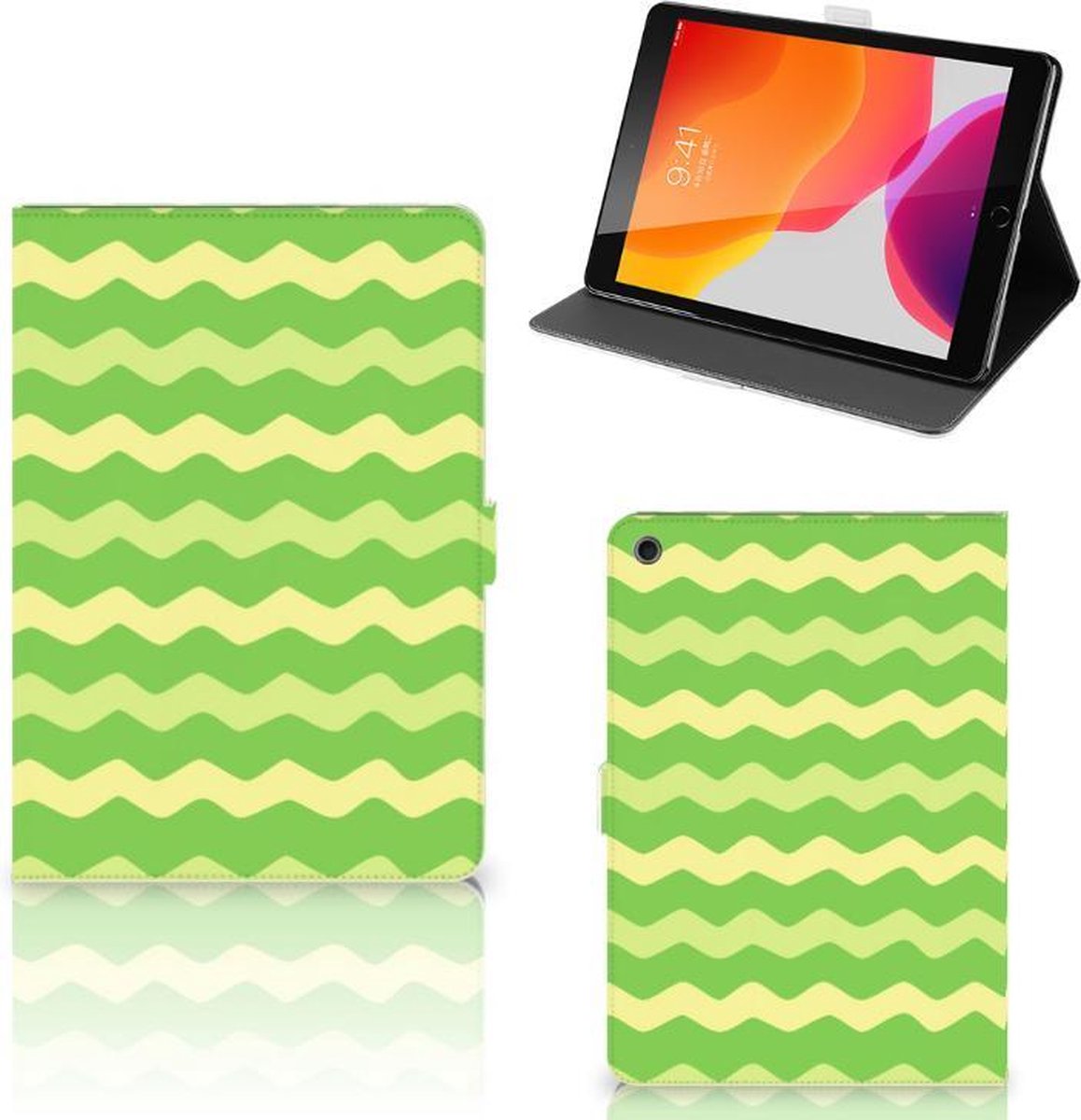 iPad 10.2 2019 | iPad 10.2 2020 | 10.2 2021 Tablet Hoes Waves Green