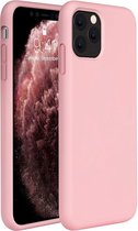 iPhone 11 Pro Hoesje - Siliconen Back Cover & Glazen Screenprotector - Roze