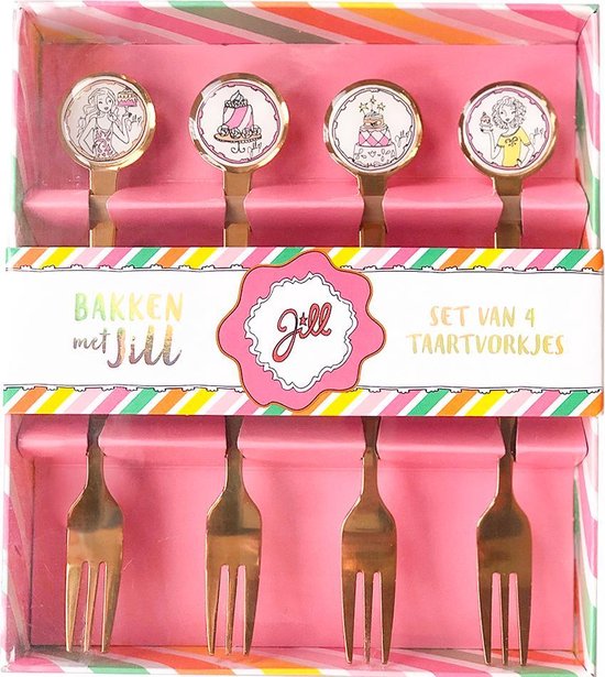 beneden Resultaat een andere Jill - Set van 4 gebaksvorkjes + taart decoratie | bol.com