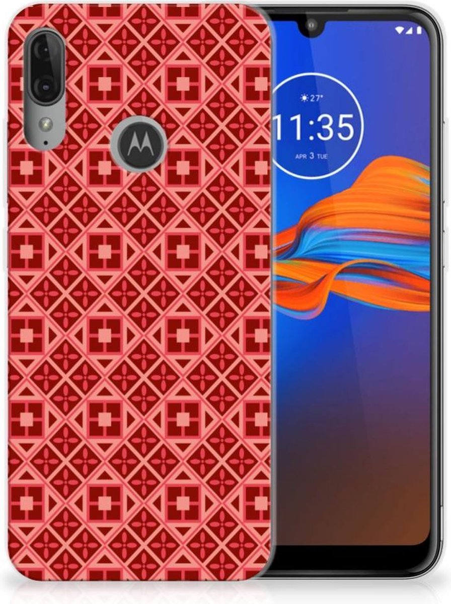 Motorola Moto E6 Plus TPU bumper Batik Rood