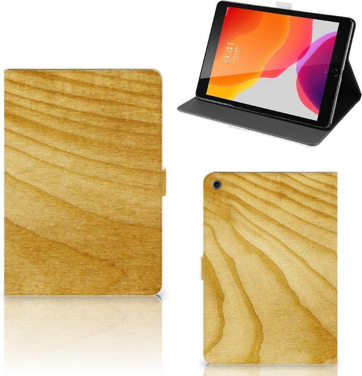 iPad 10.2 2019 | iPad 10.2 2020 | 10.2 2021 Tablet Book Cover Licht Hout