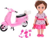Johntoy Pop Lily Dolls - Scooter 15 Cm Roze/paars/blond 10-delig