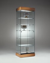 Vitrine Floatline Volglas Nova 3PVB Beuken met verlichting