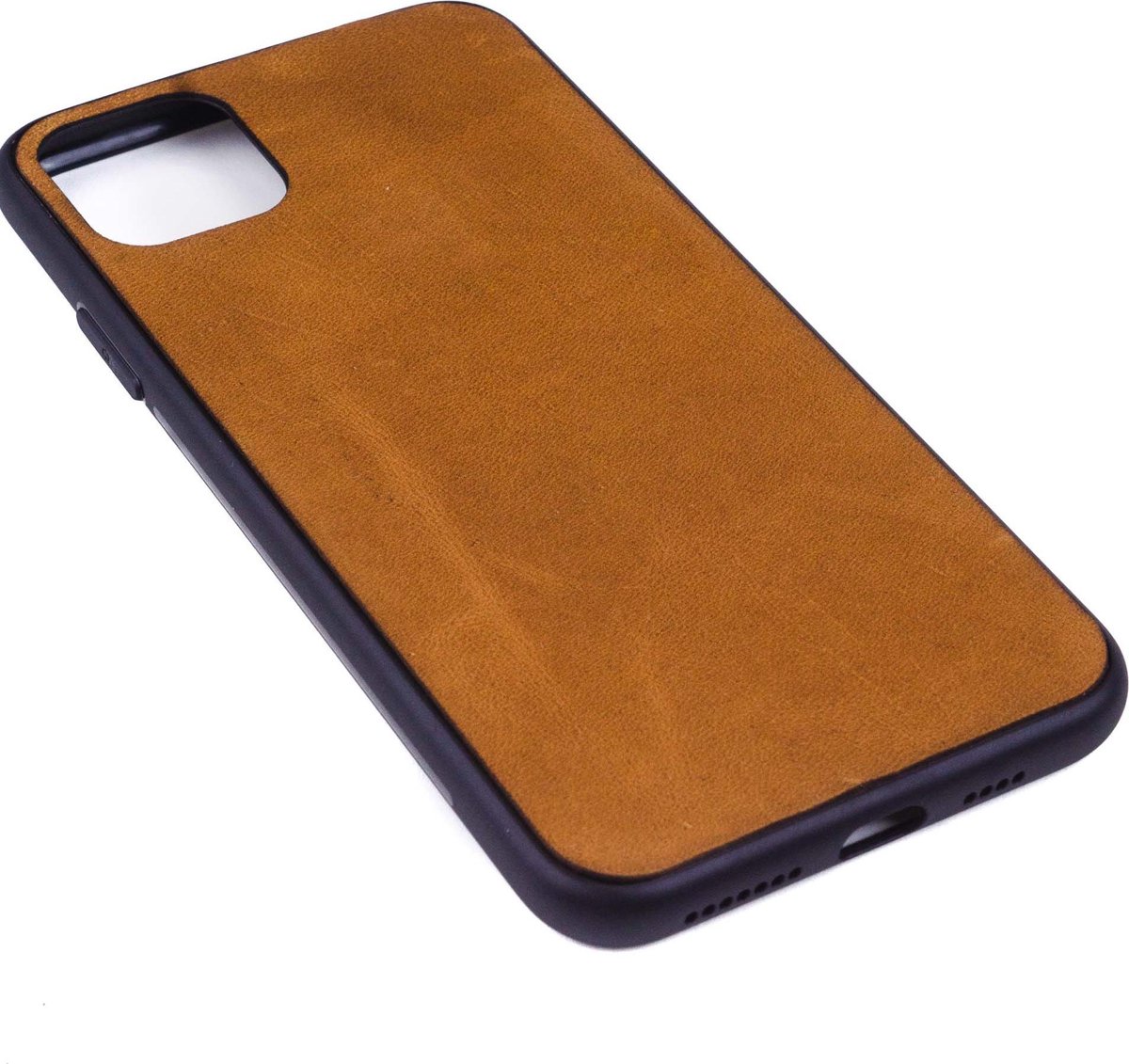 Leren Telefoonhoesje iPhone 11 Pro Max – Bumper case - Cognac Bruin