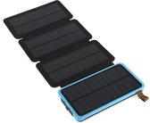 V-electric - Wireless charger - Solar powerbank - Blauw – outdoor powerbank -  20.000 mAh – powerbank – 2 poorten – Zonneenergie – spatproef