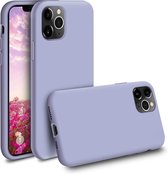 iPhone 11 Pro Hoesje - Siliconen Back Cover & Glazen Screenprotector - Paars