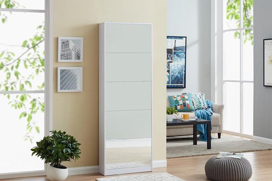Feel Furniture - Schoenenkast met spiegel - 5 Laden - Wit - Feel Furniture