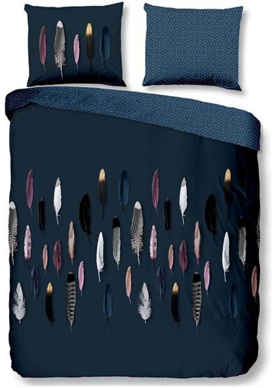 Zavelo Flanellette Effen Dekbedovertrek Blauw-Lits-jumeaux (240 x 200