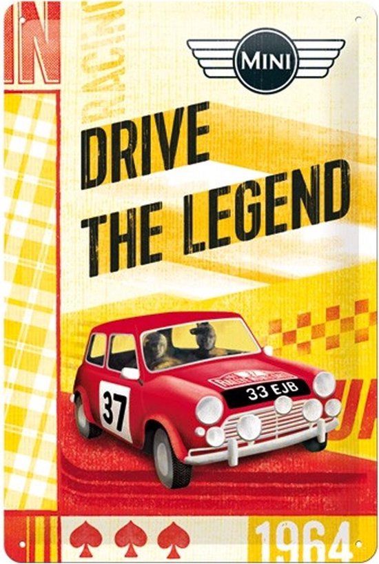 Mini: Drive The Legend Tinnen Bordje