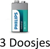 30 Stuk (3 Doosjes a 10 st) Philips Industrial 9V / 6LR61 - Alkaline batterijen