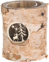 Kandelaars - candle holder | natural | hout | 11x12 cm | ass. 3 - - 11x12x