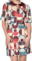 Dancing Days Korte jurk -S- GEO CIRCLES Blauw