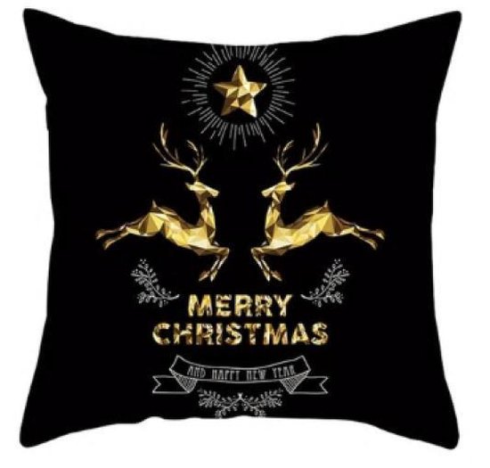 YCOLL Kussensloop 45x45 cm, set van 4 kussenslopen, kerstkussenslopen,decoratieve kussens,linnen kussenhoezen voor